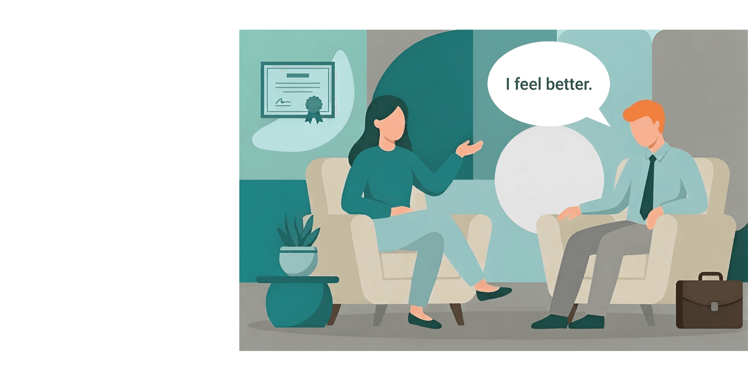 Clinician explaining session guidelines to a client